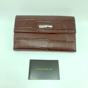 NEW!! Longchamp Leather Crocodile Embossed…